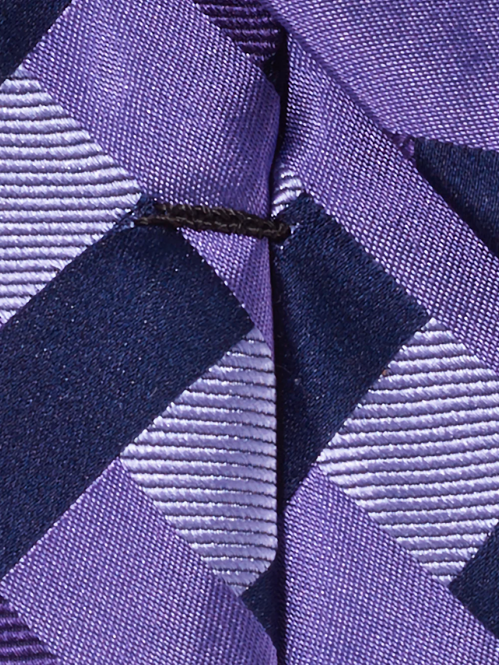 Basketweave Woven Silk Tie - Purple/navy - Image 4