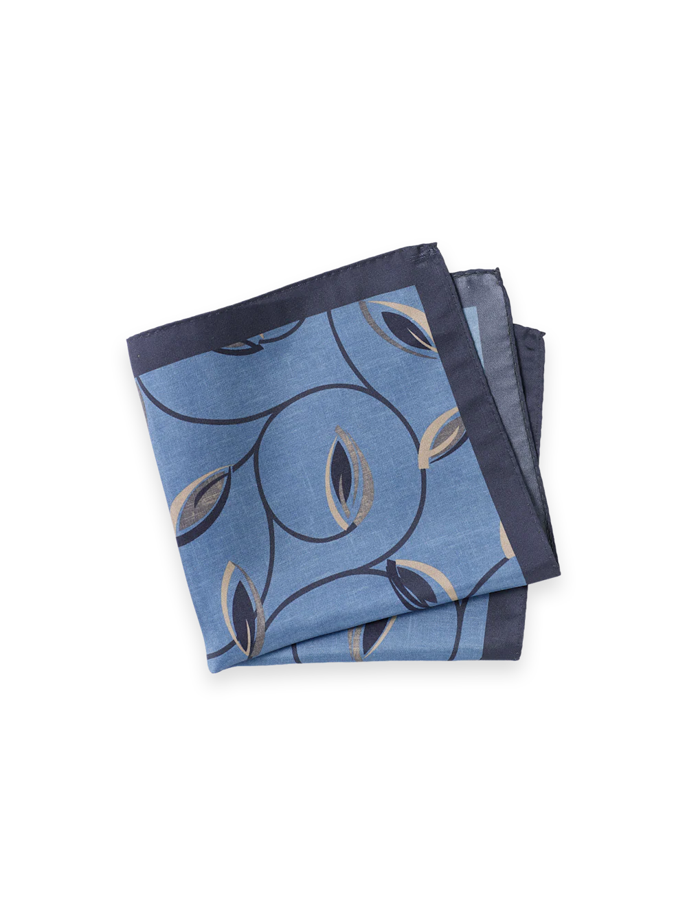 Botanical Silk Pocket Square - Blue
