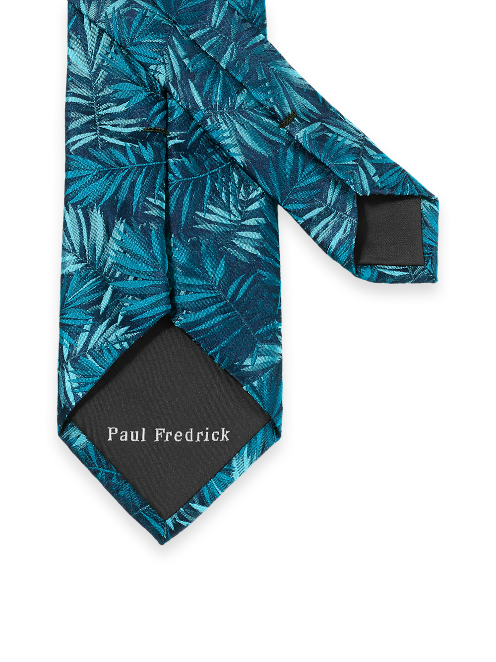 Botanical Woven Silk Tie - Teal - Image 3