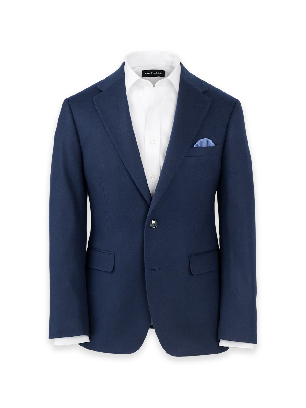 Cashmere Single Breasted Notch Lapel Sport Coat - Blue