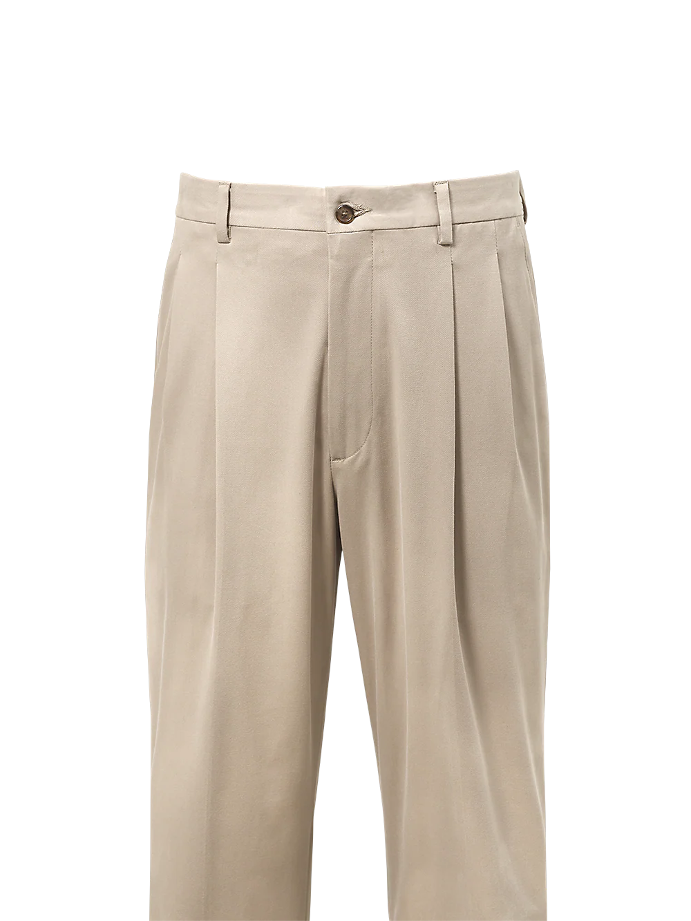 Classic Fit Cotton Stretch Twill Pleated Pants - Olive - Image 2