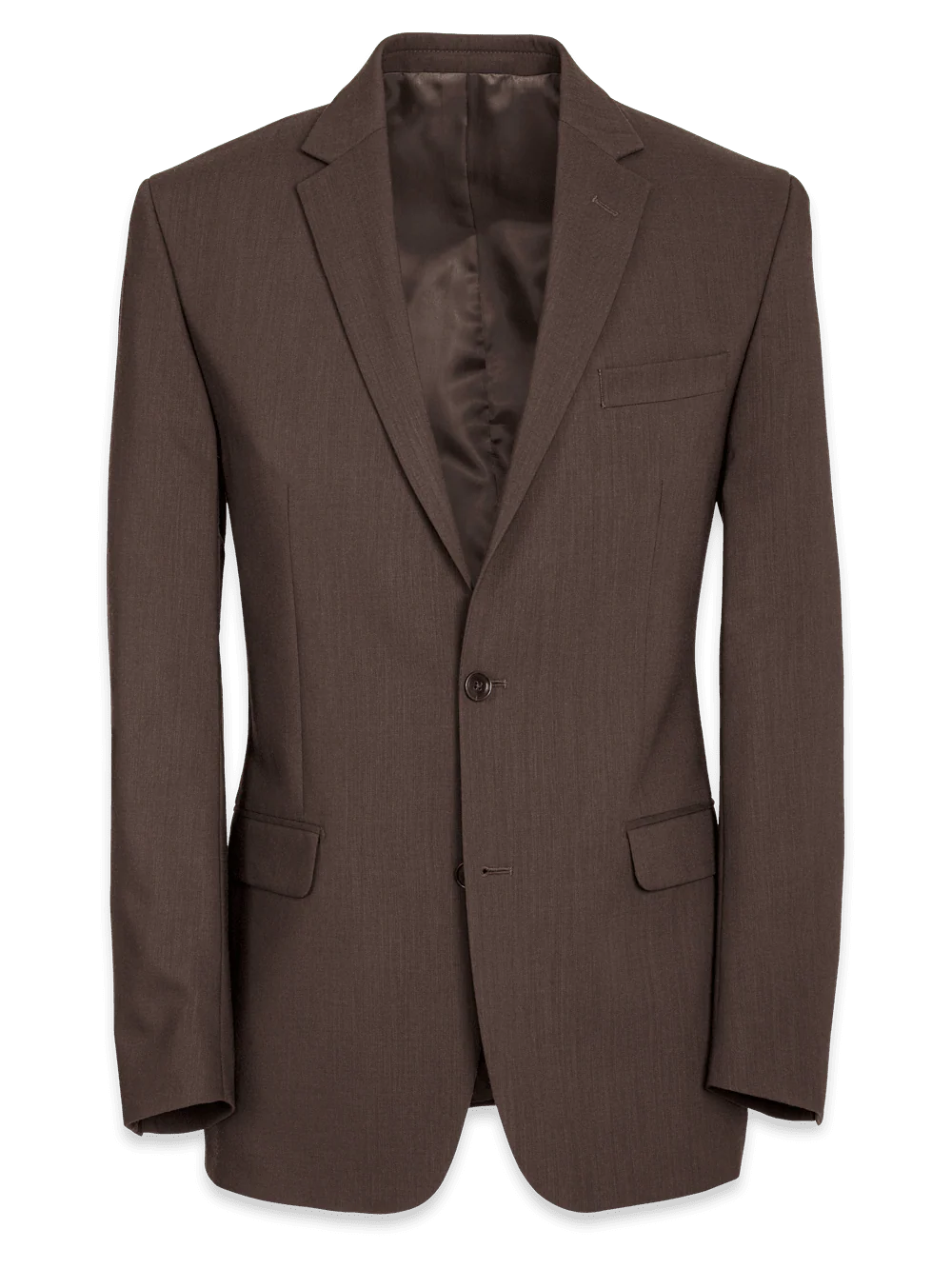 Classic Fit Essential Wool Notch Lapel Suit Jacket - Brown