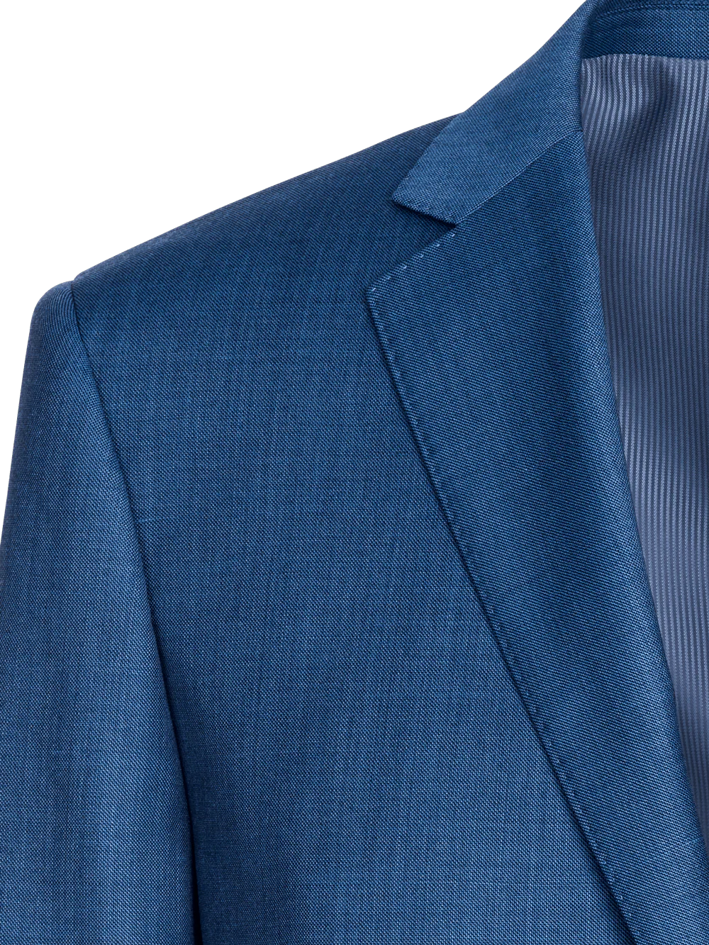 Classic Fit Sharkskin Notch Lapel Suit Jacket - Grey - Image 4