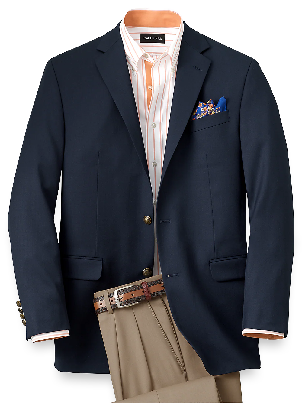 Classic Fit Wool Travel Blazer - Navy