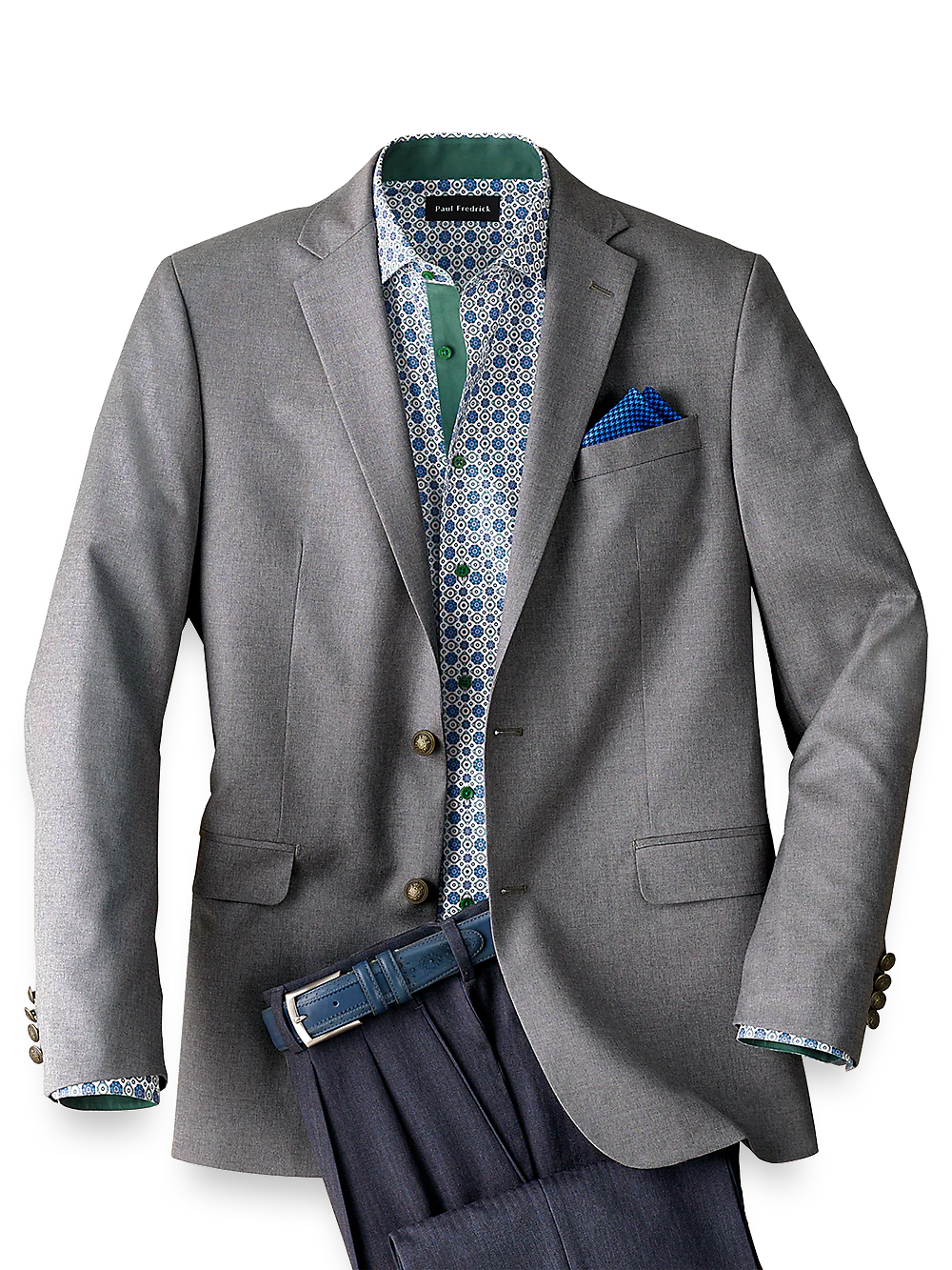 Classic Fit Wool Travel Blazer - Pearl Grey