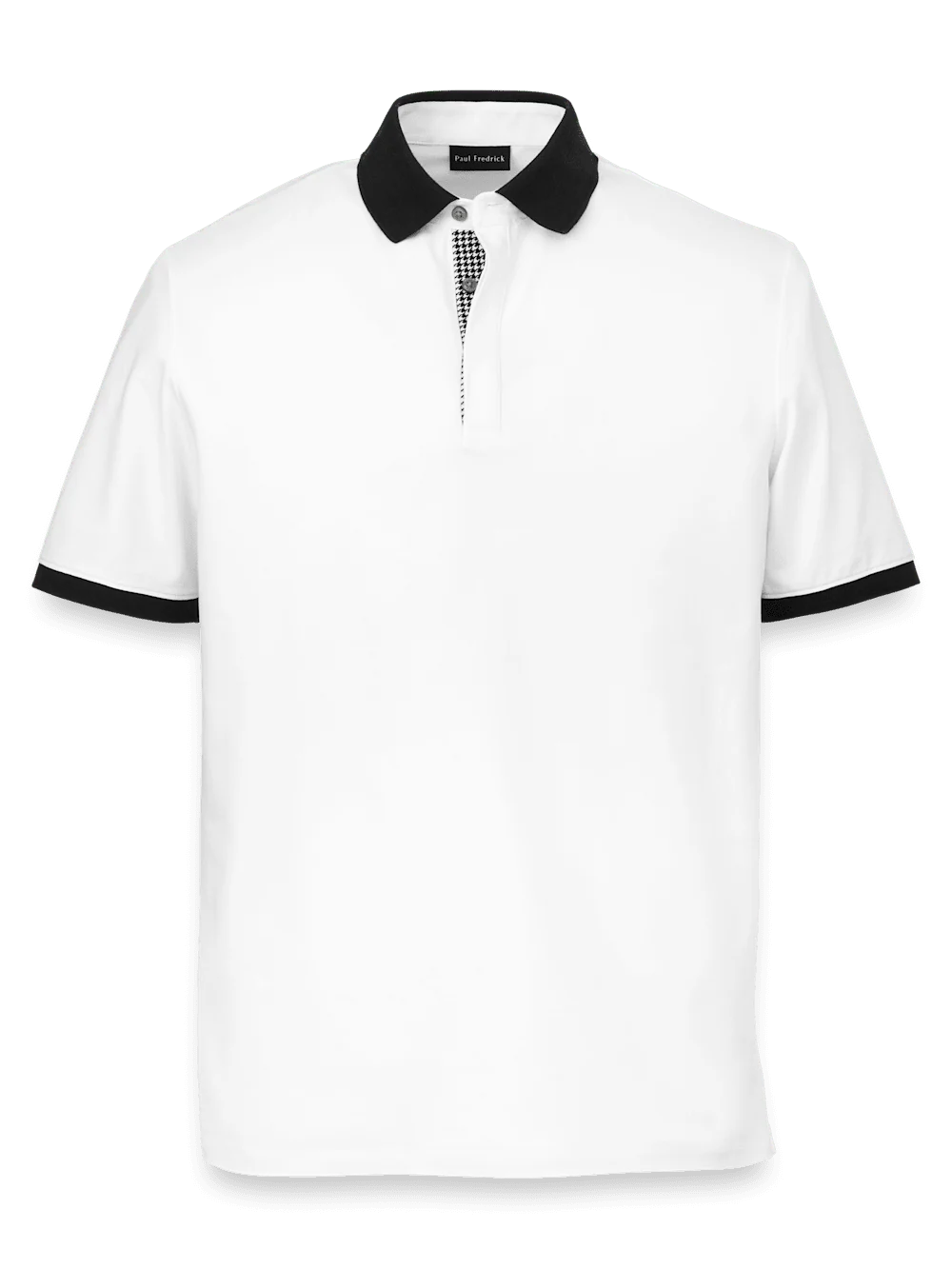 Cotton Blend Three Button Polo - White