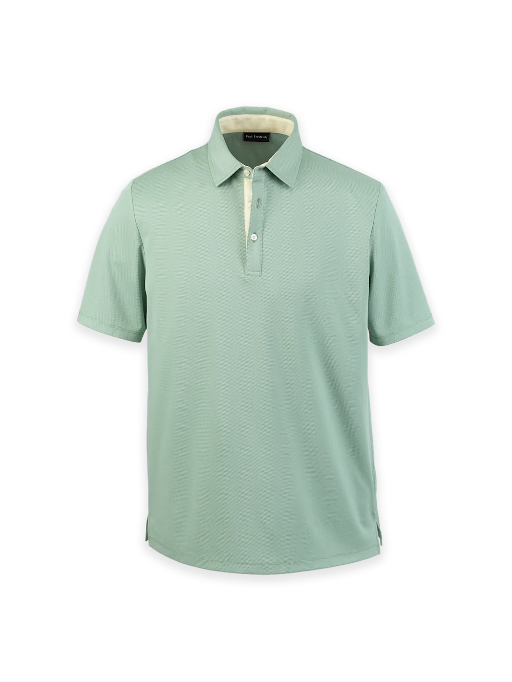 Cotton Blend Three Button Polo - Green