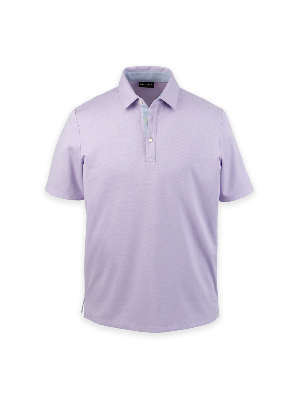 Cotton Blend Three Button Polo - Lavender