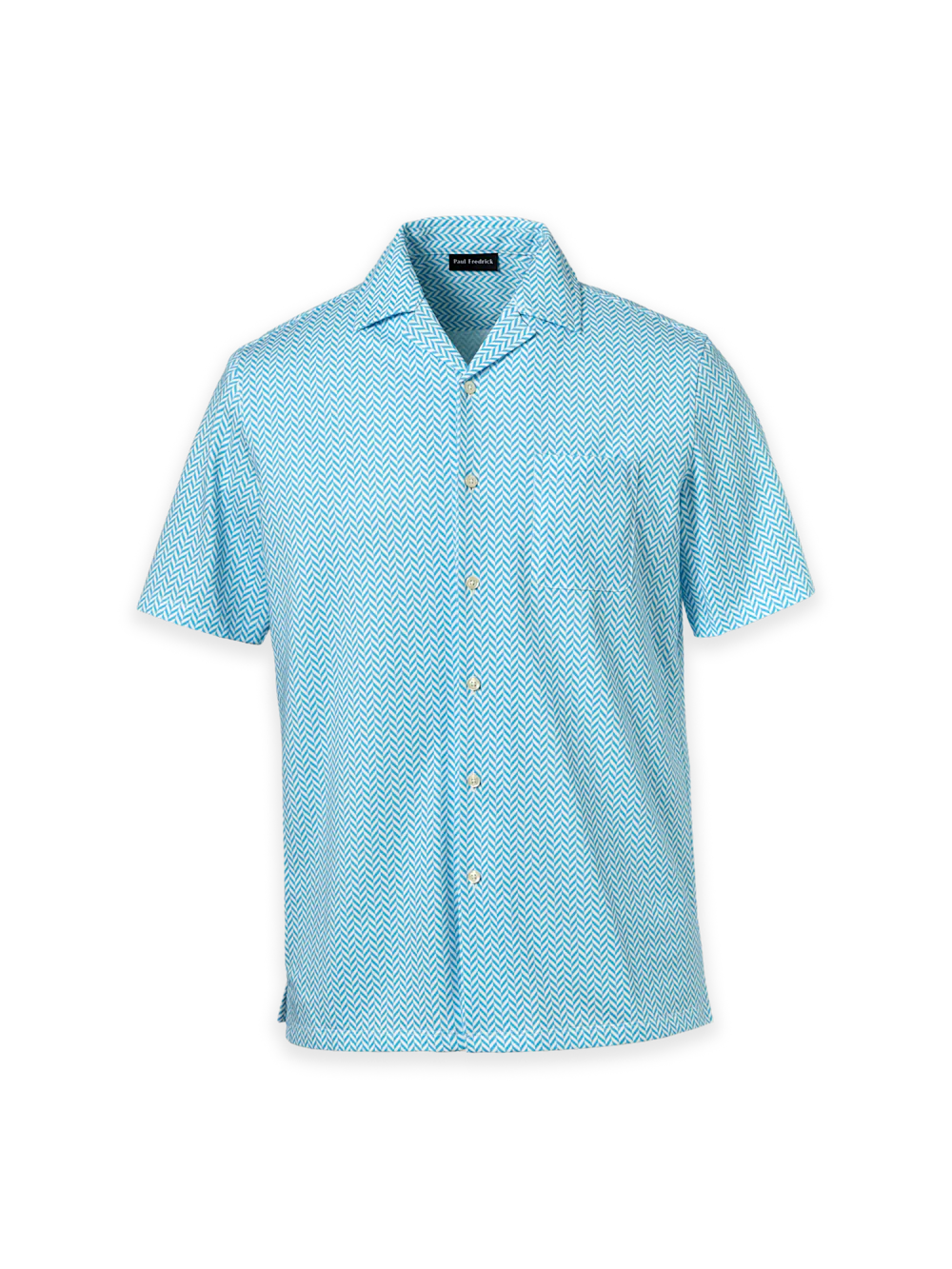 Cotton Button Front Camp - Light Blue