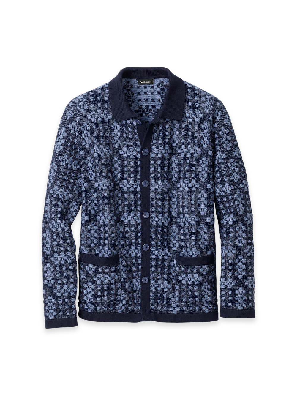 Cotton Button Front Polo - Navy