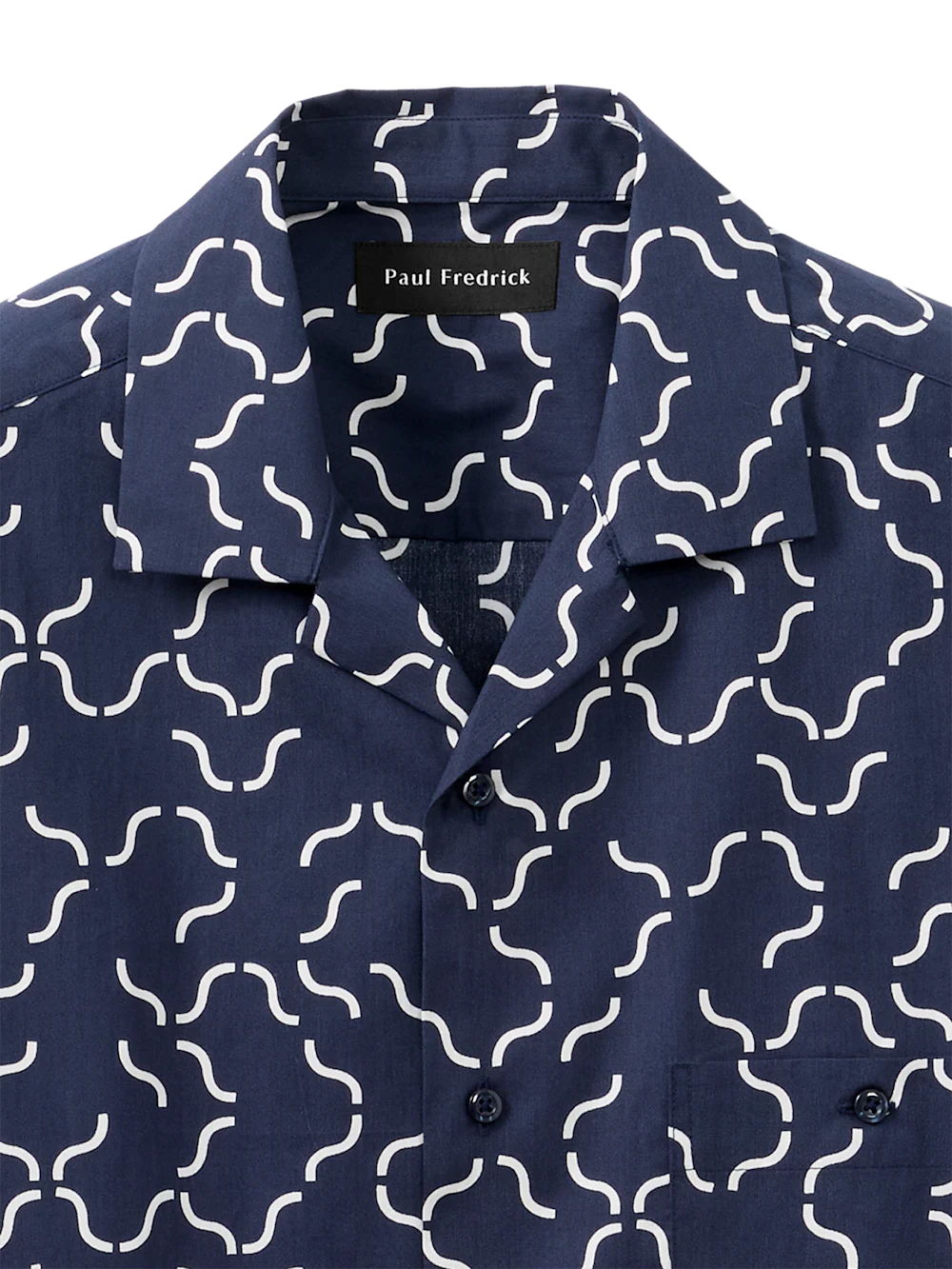 Cotton Deco Casual Shirt - Navy - Image 6