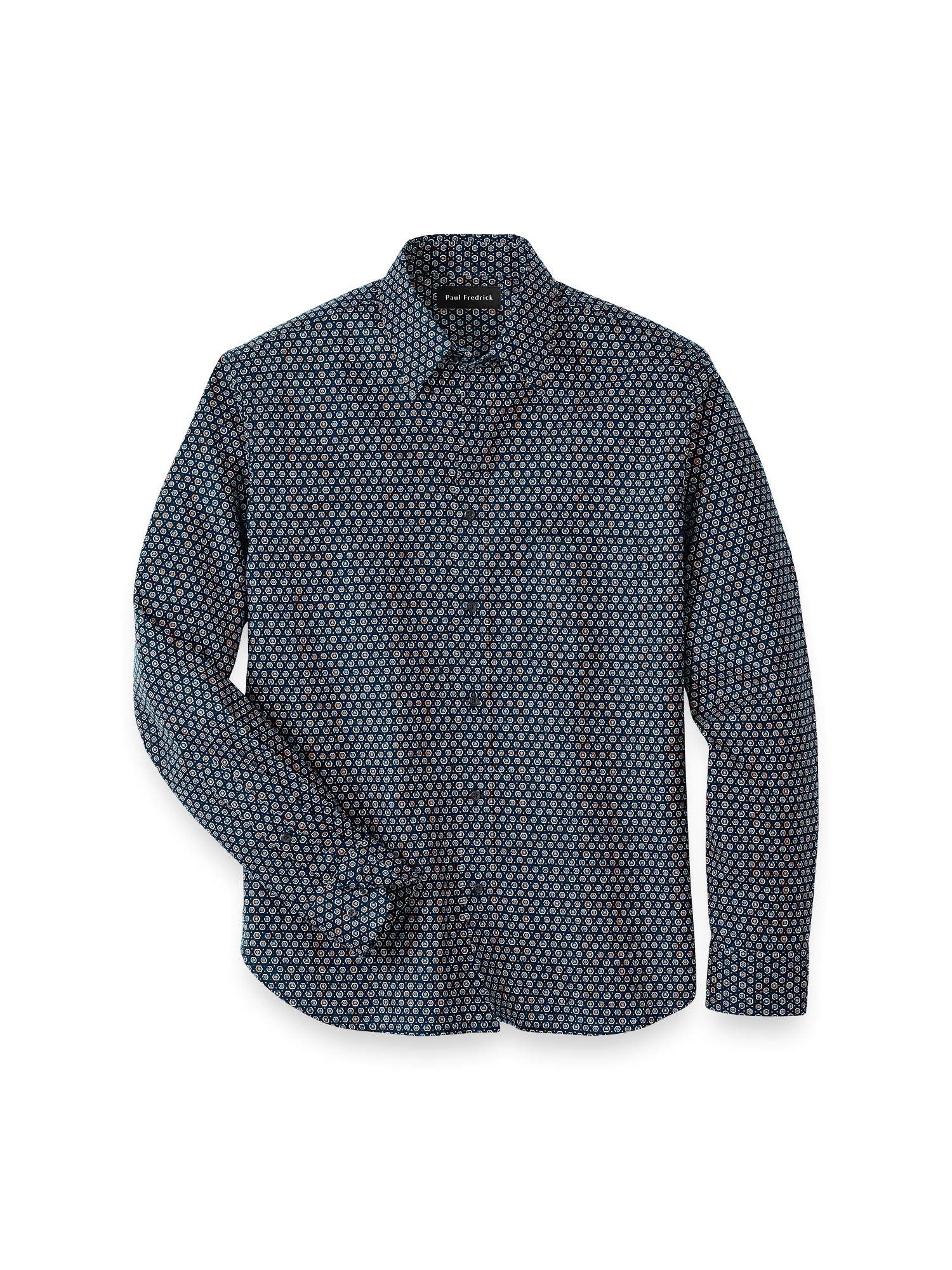 Cotton Geometric Print Casual Shirt - Blue
