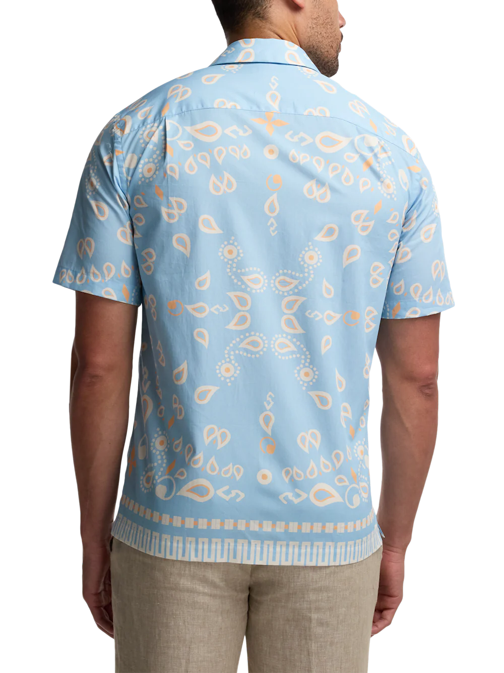 Cotton Paisley Bandana Casual Shirt - Blue - Image 5