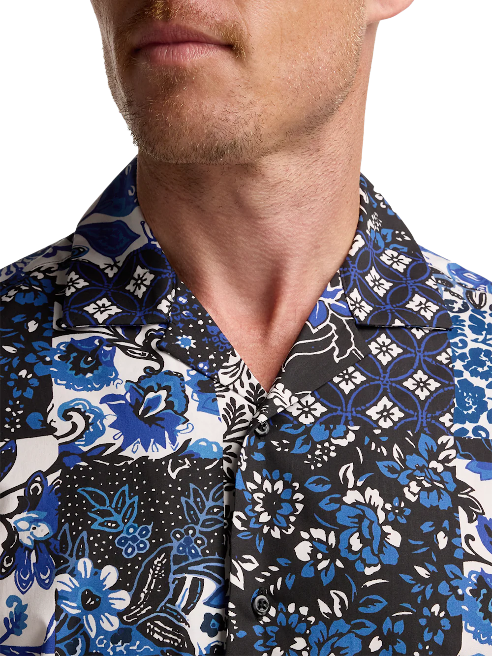Cotton Patchwork Casual Shirt - Multi - Image 3