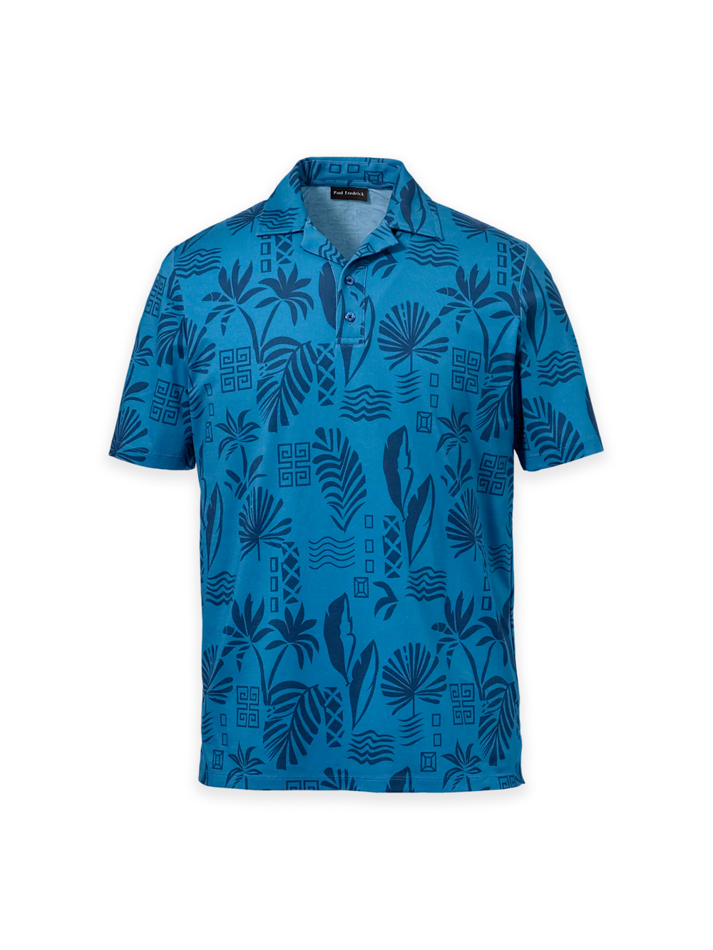 Cotton Two Button Pullover Camp - Teal