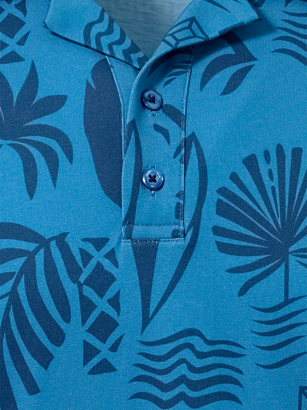 Cotton Two Button Pullover Camp - Teal - Image 6