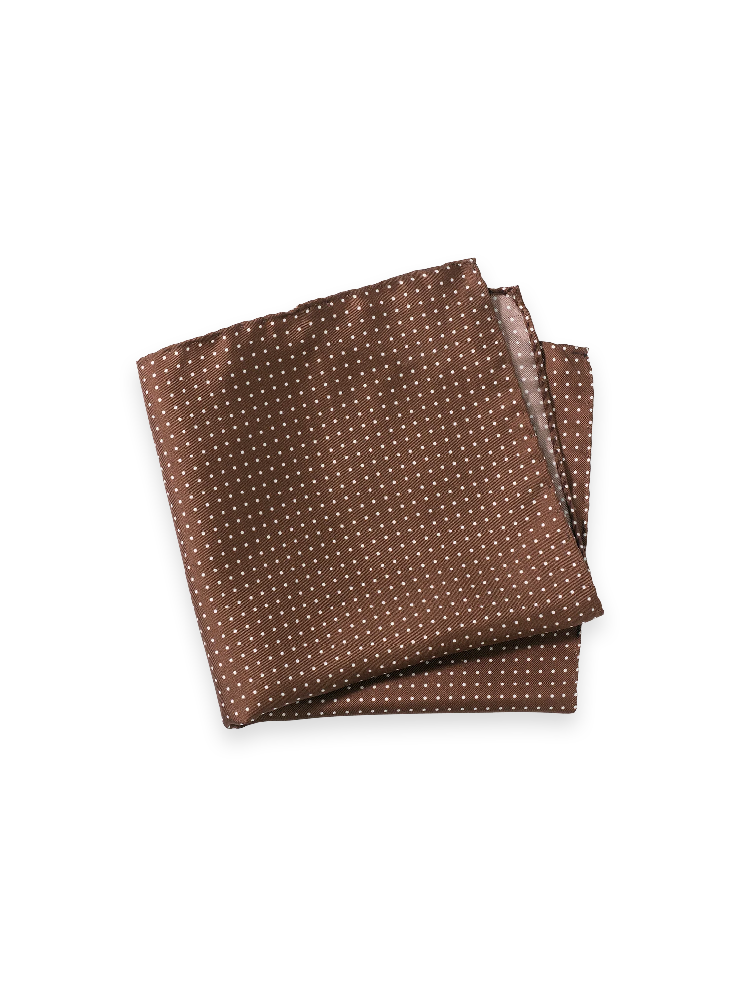 Dot Silk Pocket Square - Brown