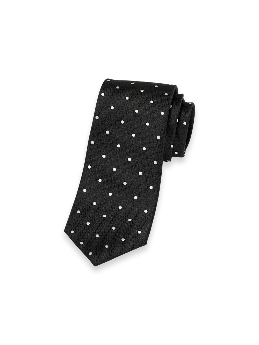 Dot Woven Silk Tie - Black