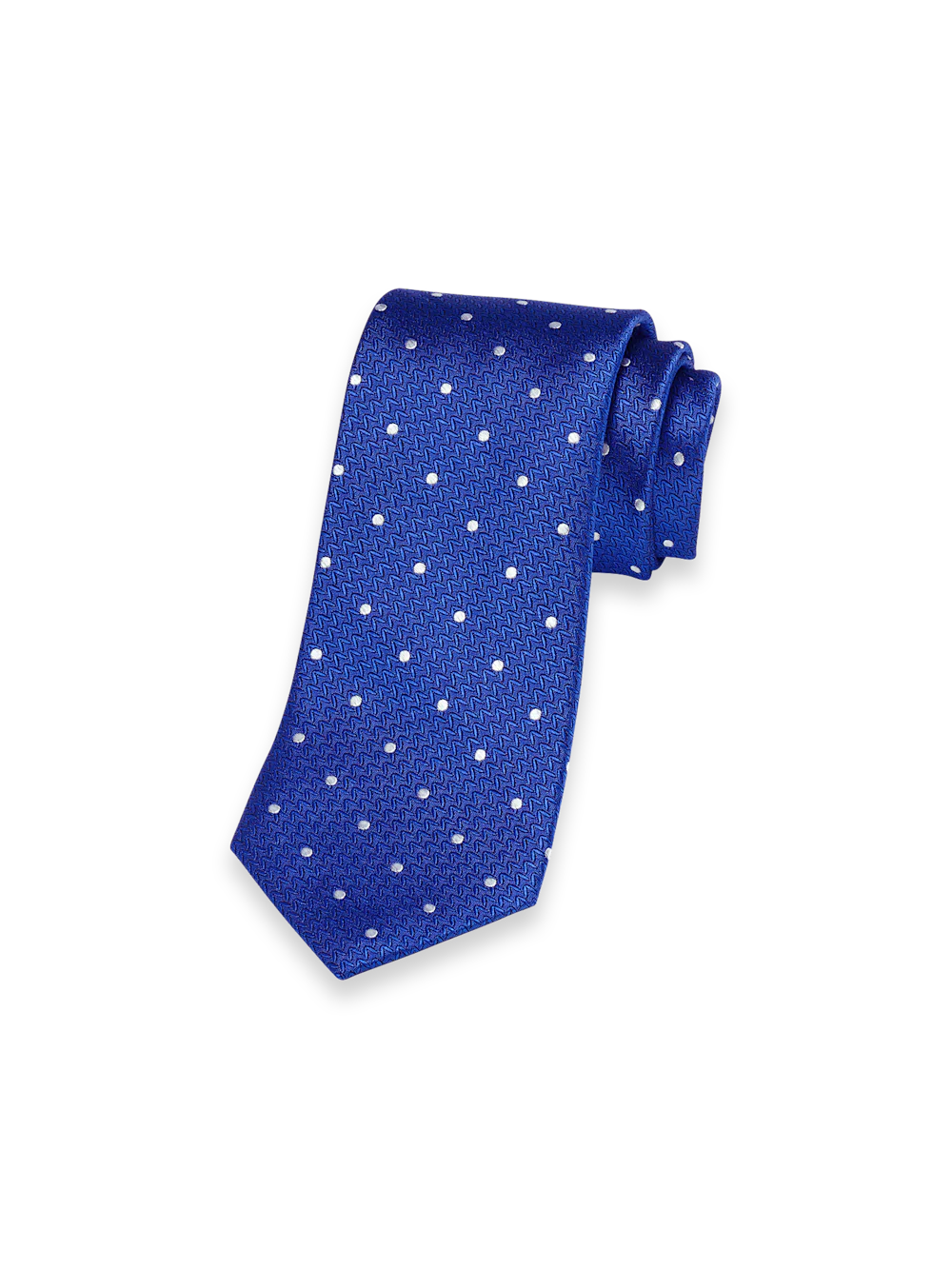 Dot Woven Silk Tie - Blue