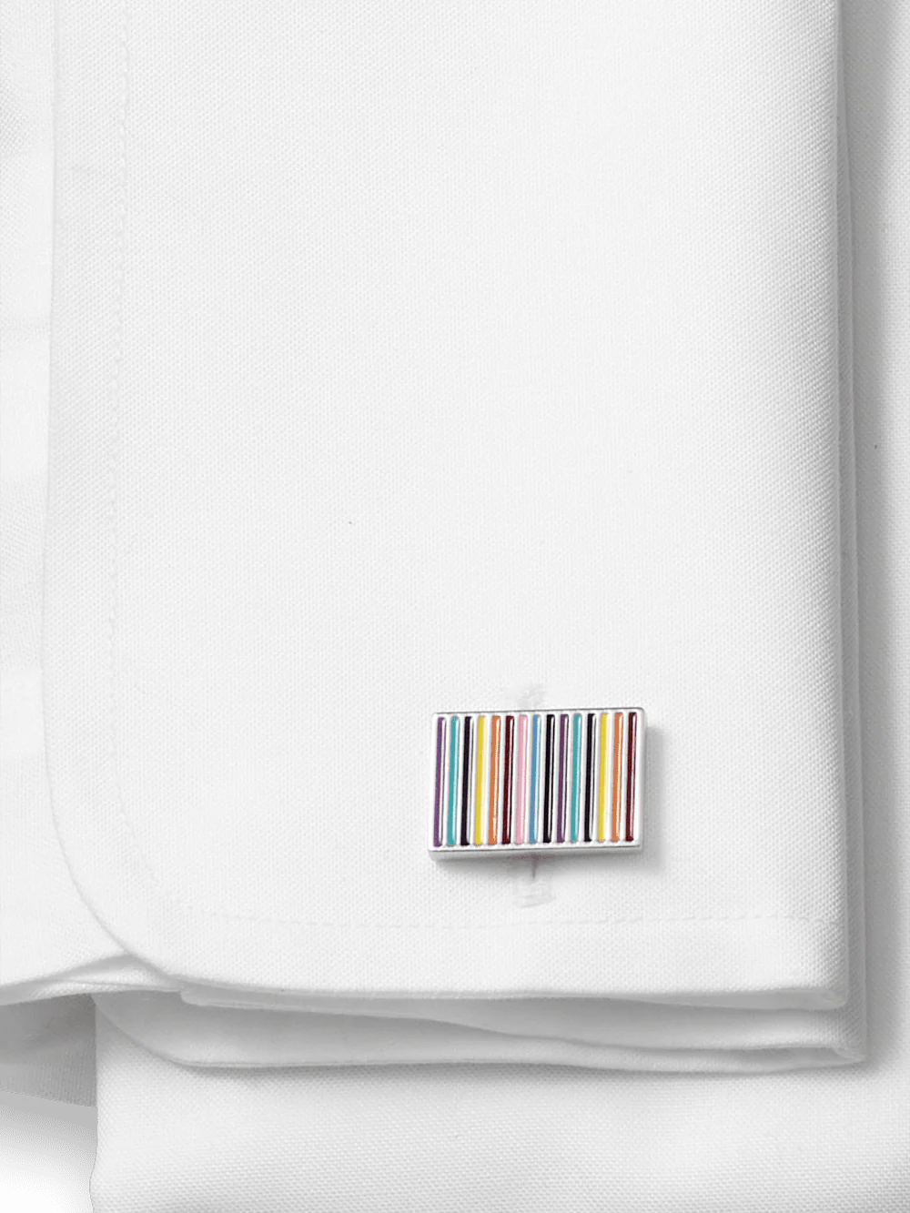 Enamel Multi Stripe Cufflinks - Multi - Image 2