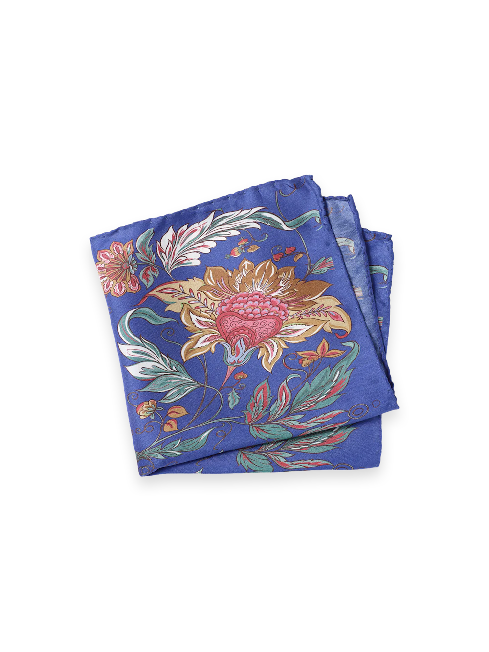 Floral Silk Pocket Square - Blue Multi