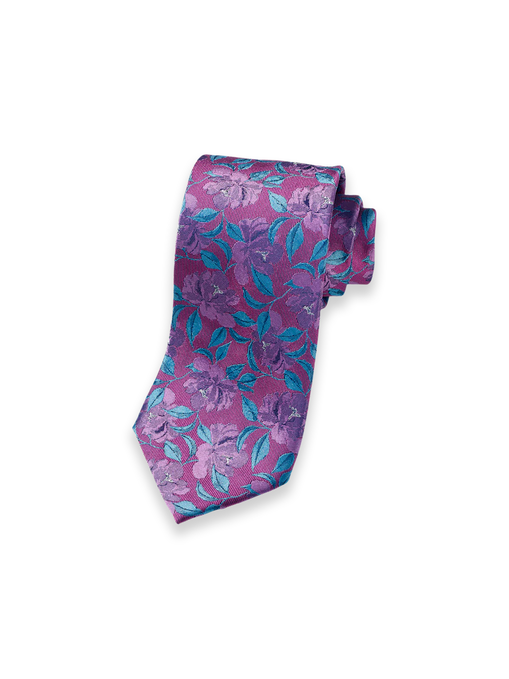 Floral Woven Silk Tie - Berry Multi