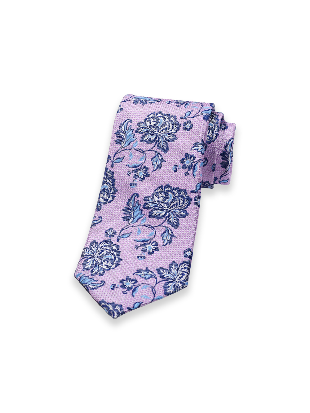 Floral Woven Silk Tie - Purple/blue