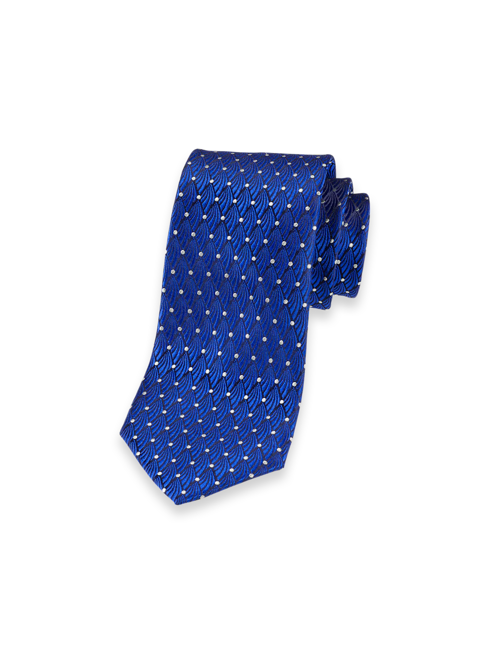 Geometric Woven Silk Tie - Blue