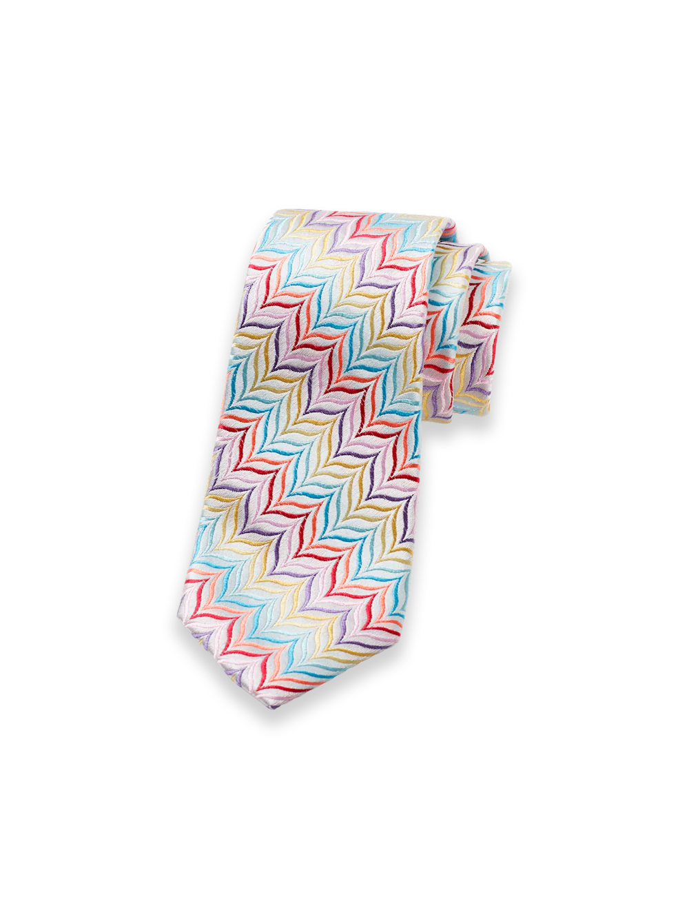 Herringbone Woven Silk Tie - Multi