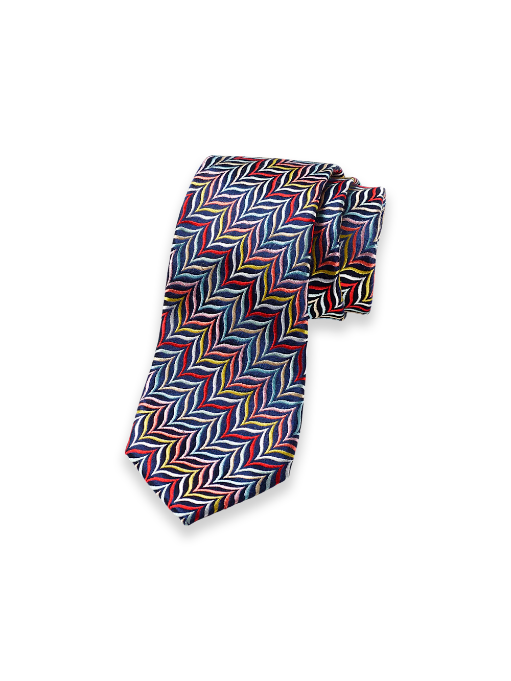 Herringbone Woven Silk Tie - Multi