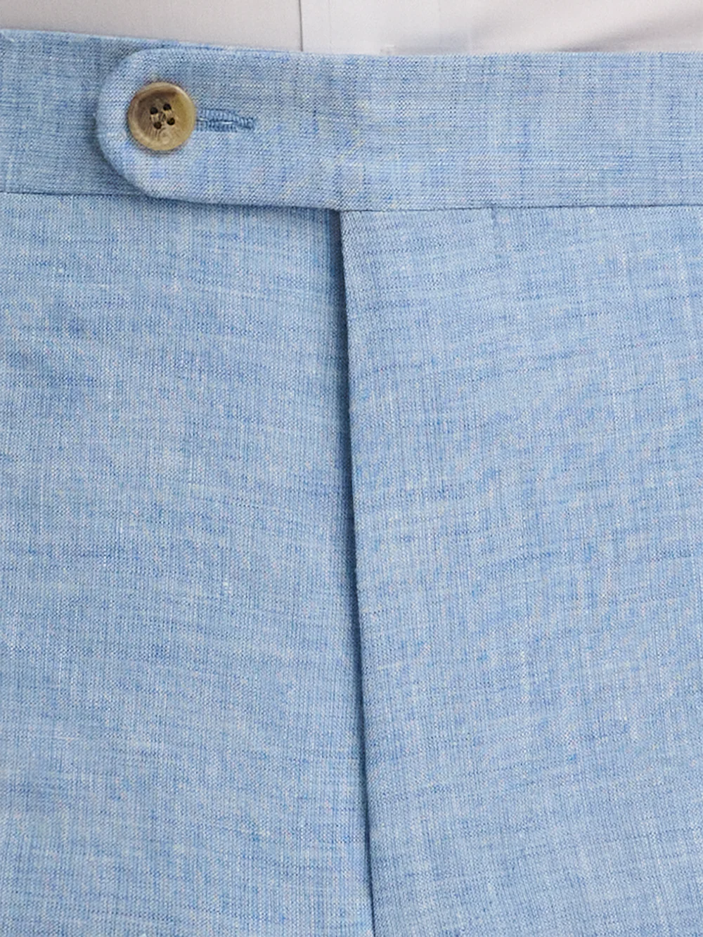Italian Linen Blend Flat Front Suit Pants - Light Blue - Image 5