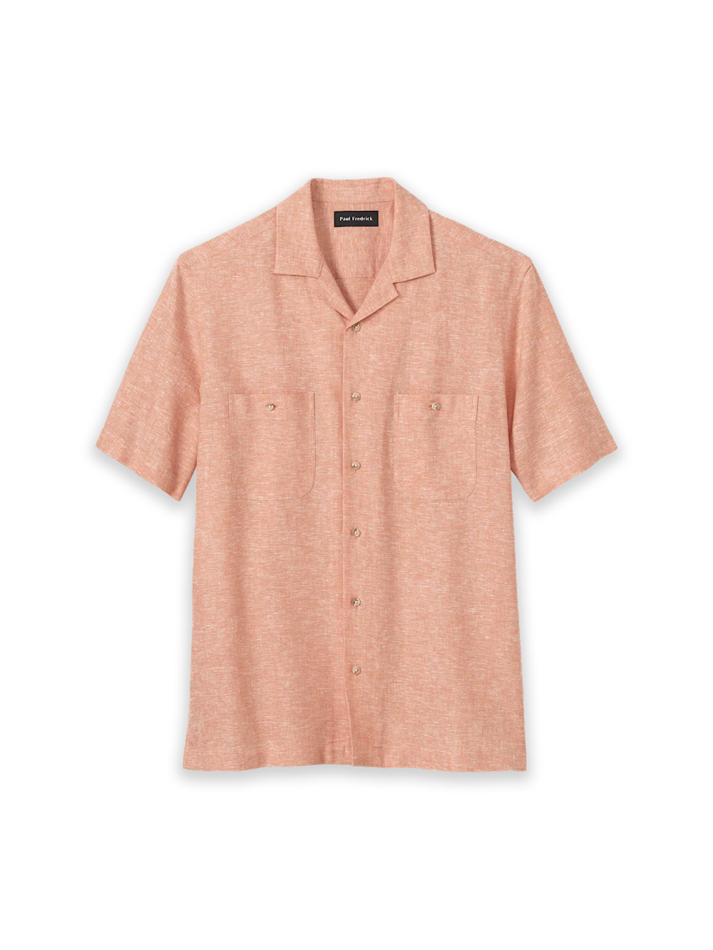 Linen Blend Solid Casual Shirt - Light Coral