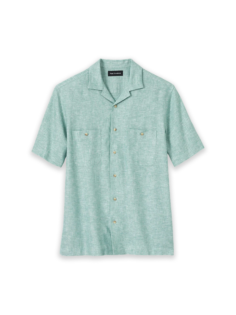 Linen Blend Solid Casual Shirt - Light Aqua