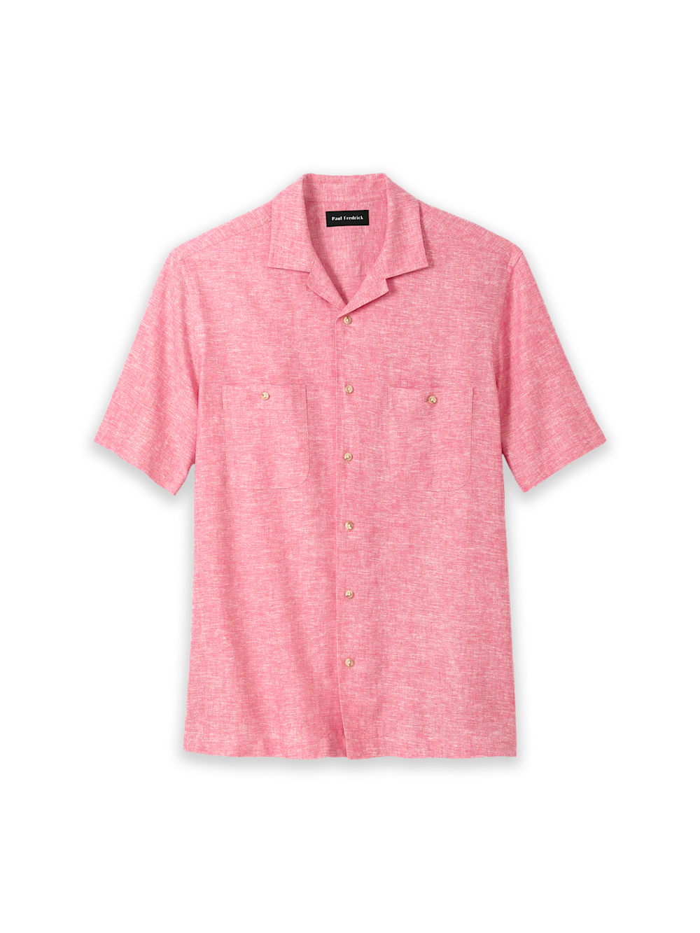 Linen Blend Solid Casual Shirt - Light Red