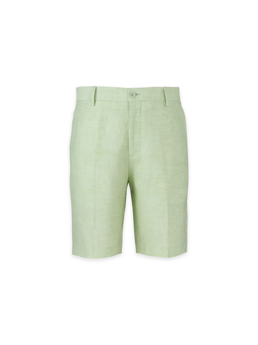 Linen Chambray Twill Flat Front Shorts - Grey - Image 2