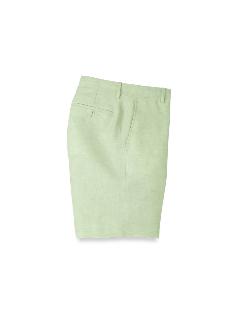 Linen Chambray Twill Flat Front Shorts - Mint