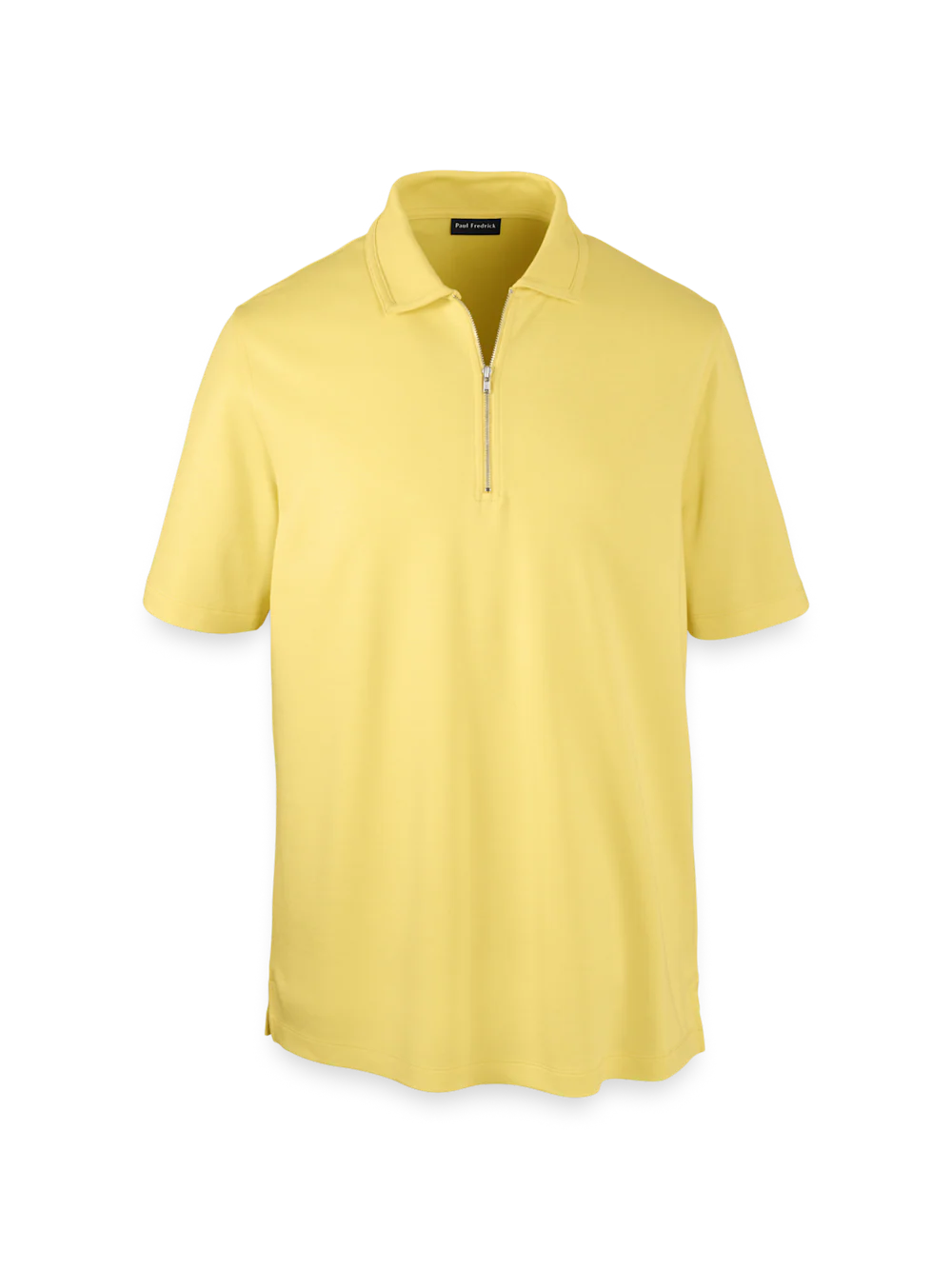 Lyocell Blend Quarter Zip Polo - Yellow