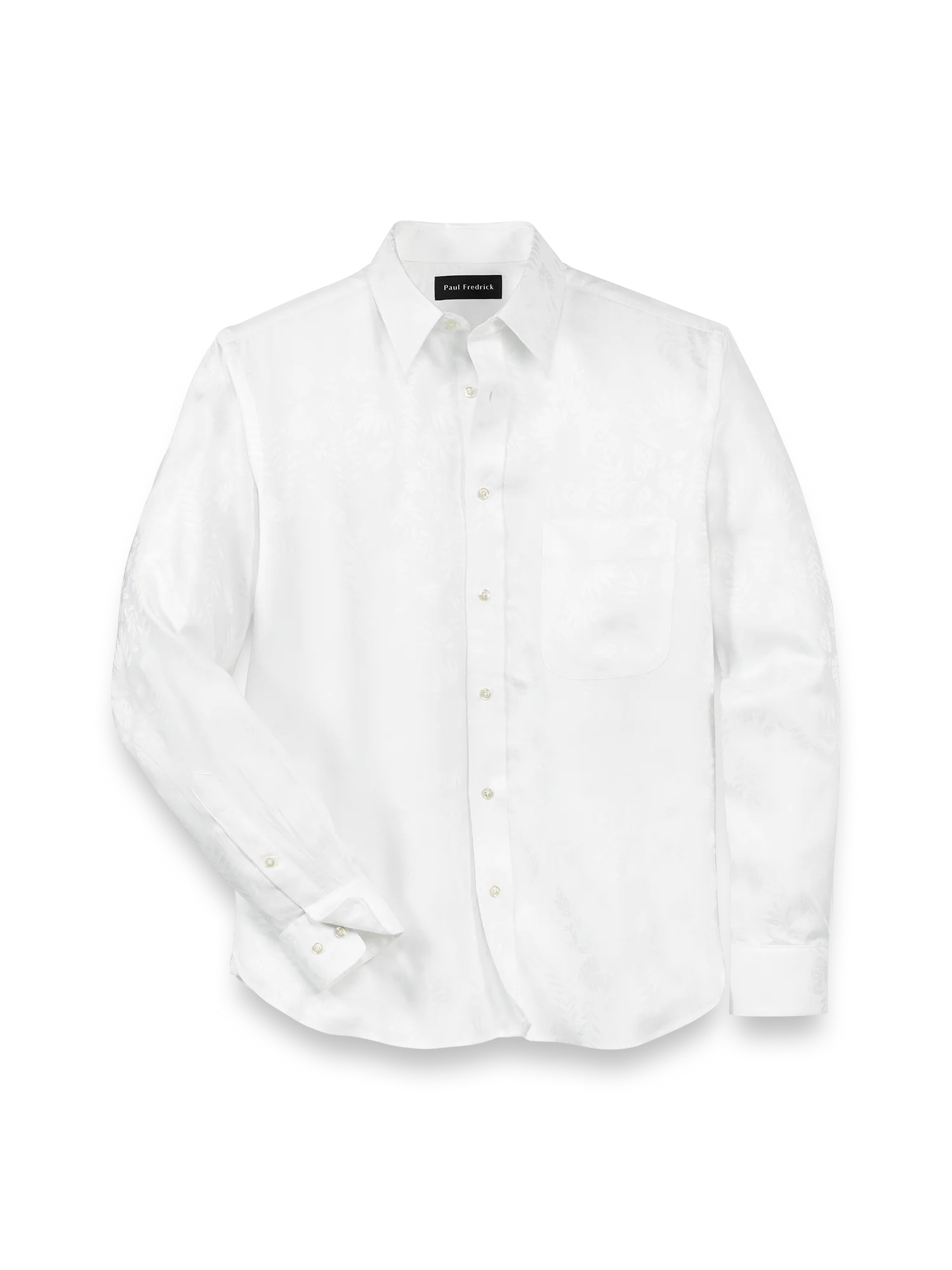 Lyocell Solid Jacquard Casual Shirt - White