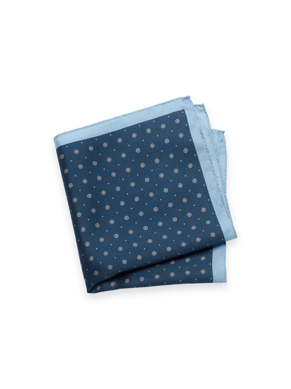 Medallion Silk Pocket Square - Blue