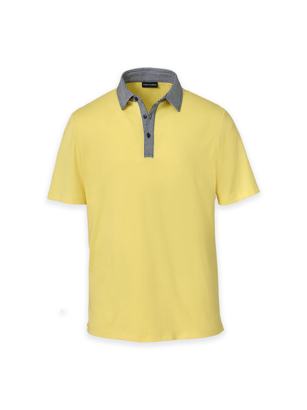 Mercerized Cotton Three Button Polo - Yellow