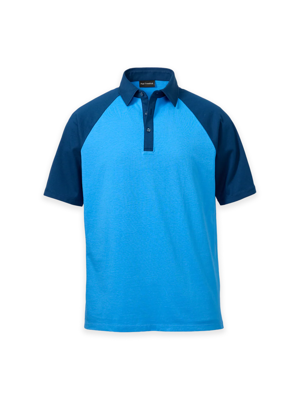 Mercerized Cotton Three Button Polo - Blue