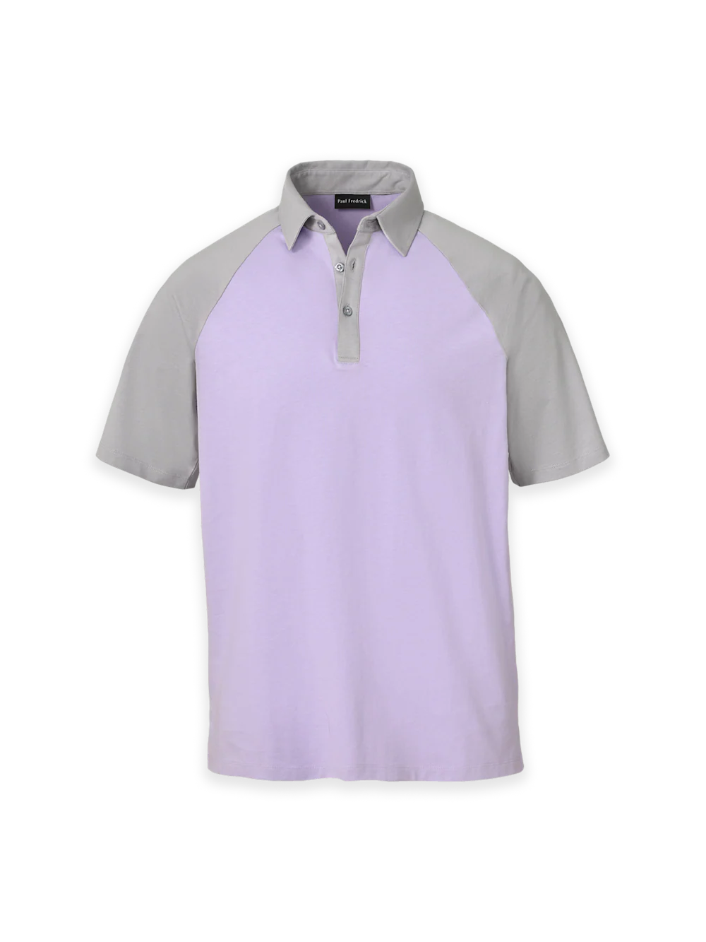 Mercerized Cotton Three Button Polo - Purple