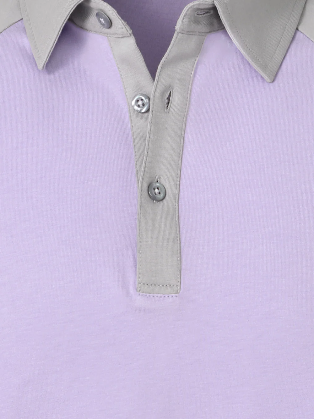 Mercerized Cotton Three Button Polo - Purple - Image 6