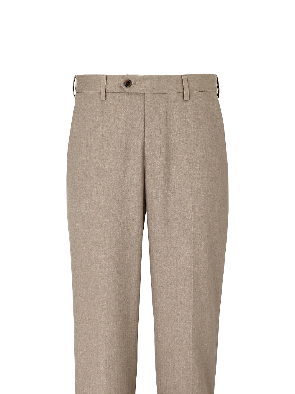 Microfiber Herringbone Flat Front Pants - Tan - Image 2