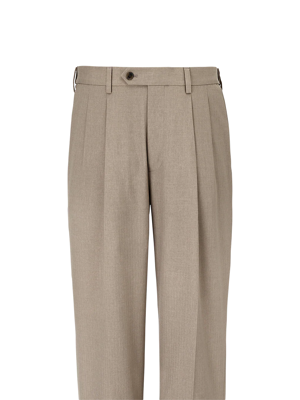 Microfiber Herringbone Pleated Pants - Black - Image 2