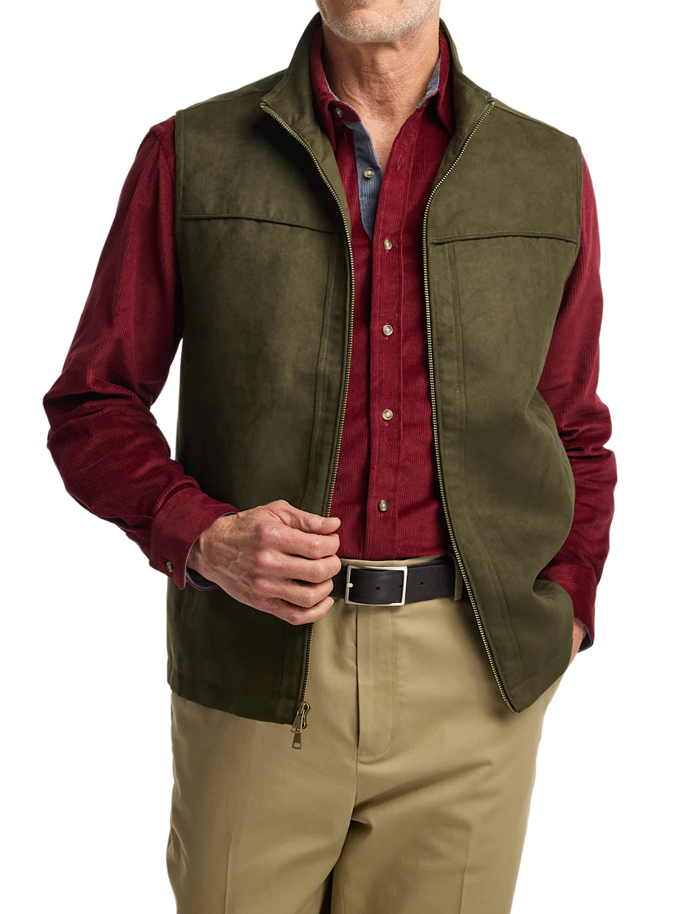Microsuede Vest - Green - Image 2