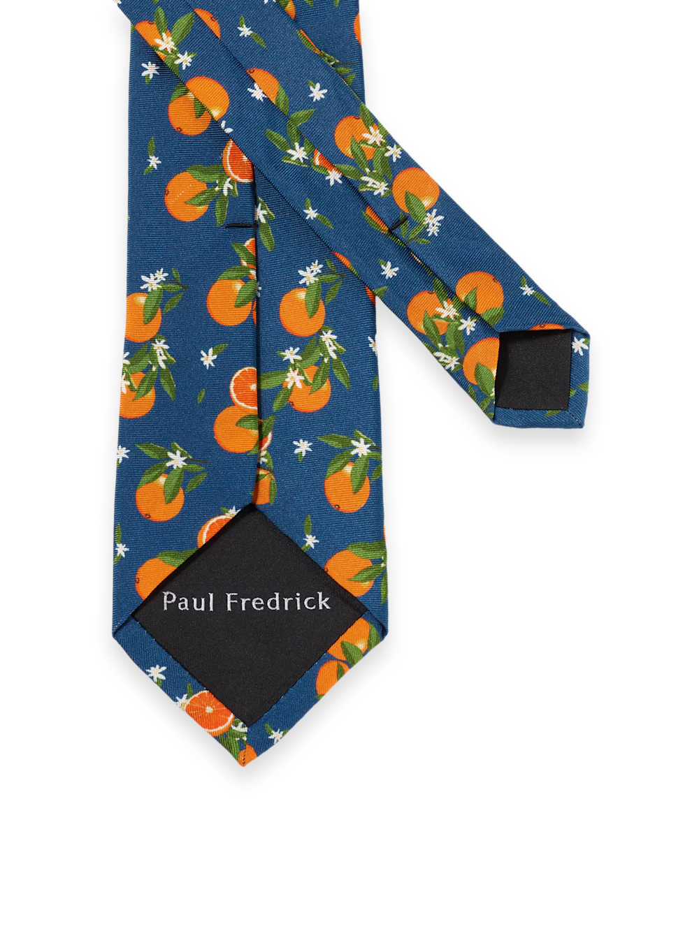 Oranges Woven Silk Tie - Navy/orange - Image 3