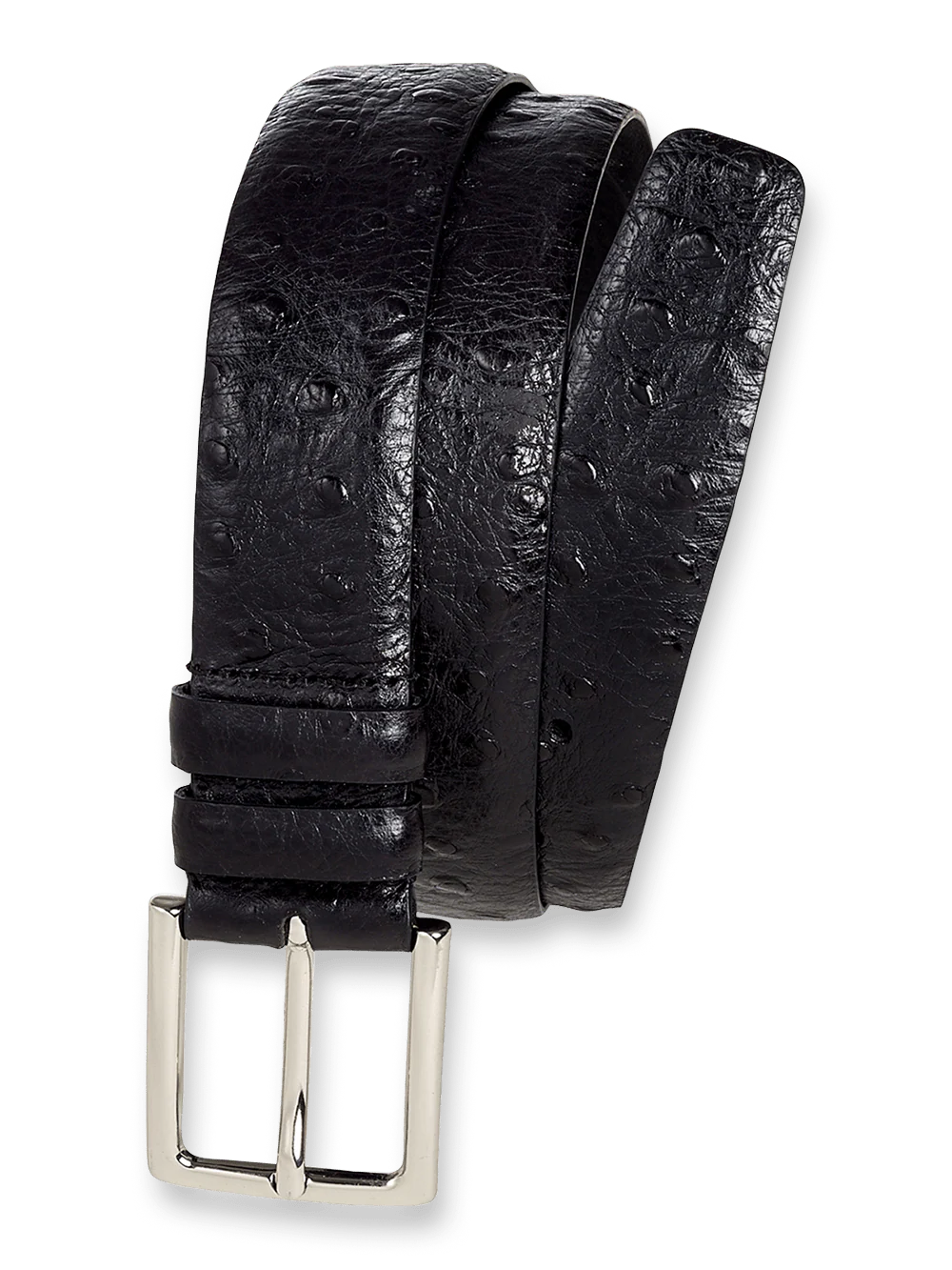 Ostrich Embossed Belt - Black