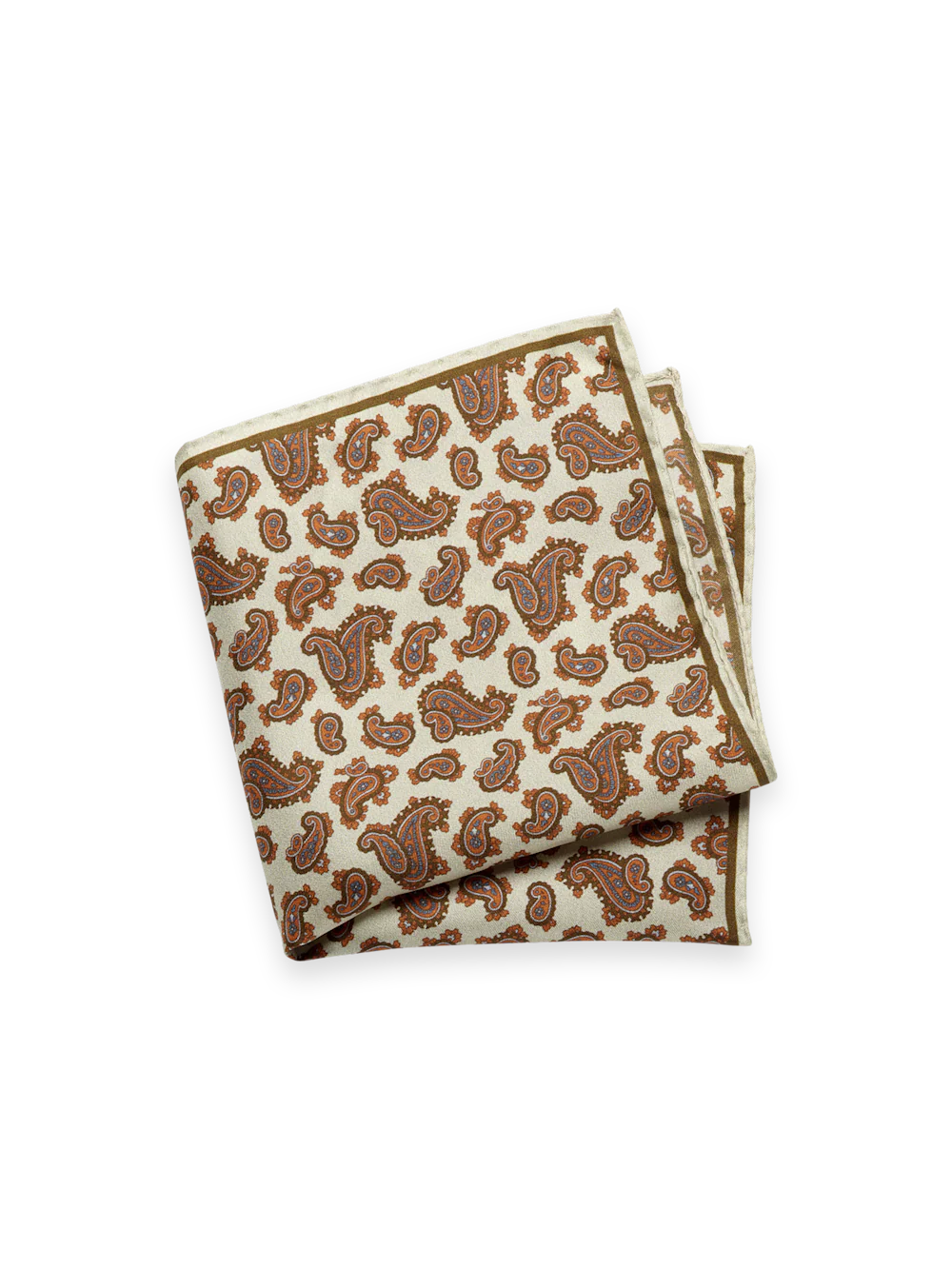 Paisley Silk Pocket Square - Ivory Multi