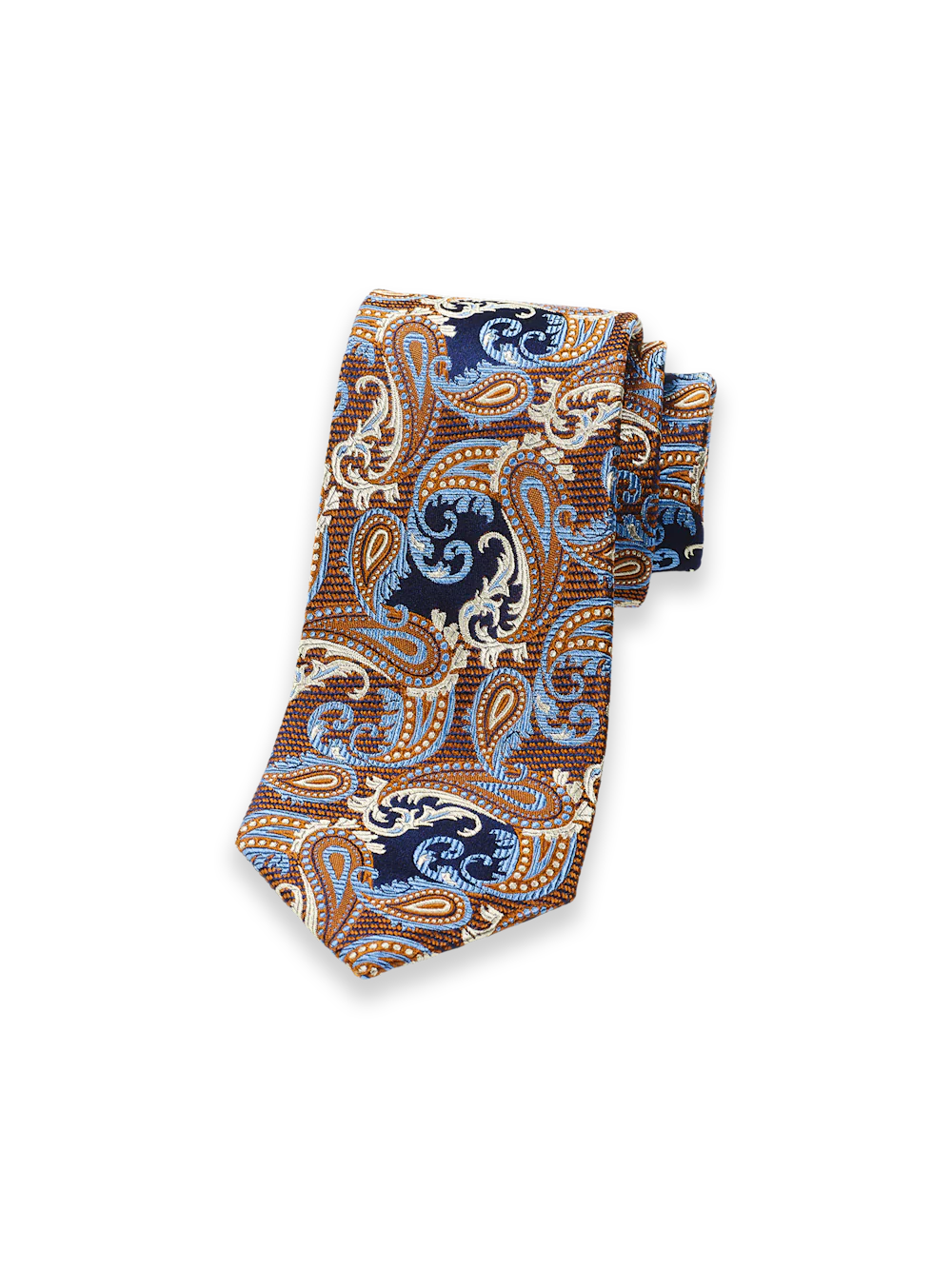 Paisley Woven Silk Tie - Blue/brown